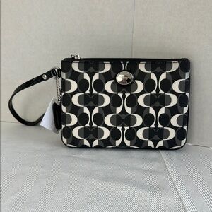 Coach Black, White and grey Wristlet